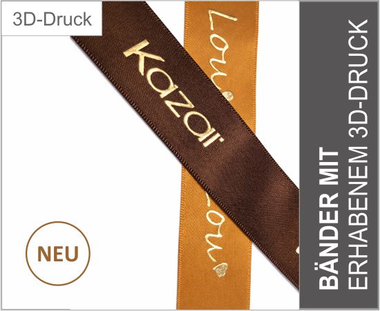 Bänder mit Reliefdruck 3d